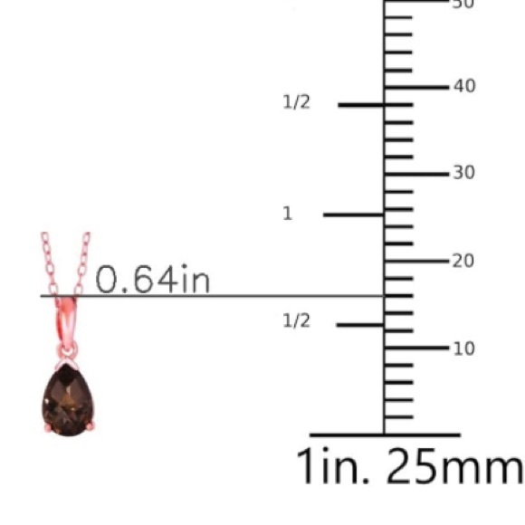 14k 925 LeVian 2.5 carat Chocolate Quartz Pendant Rose Gold - Picture 5 of 6